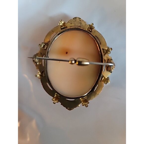 Antique 1900s Hand Carved Shell Cameo Brooch STUNNING - Picture 10 of 16